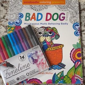 🐶 Zendoodle Coloring Book + 14 Markers